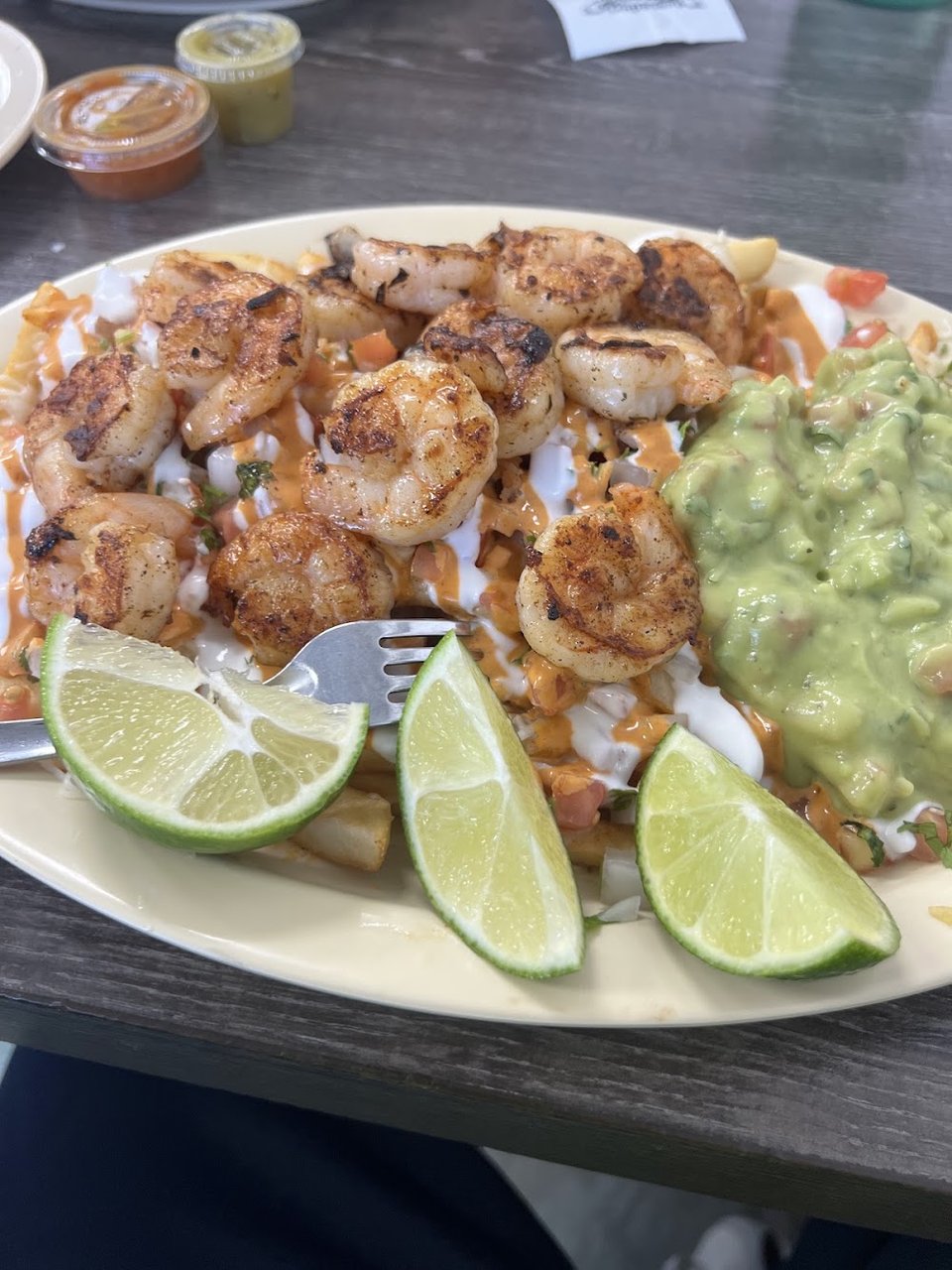 Grilled Shrimp Fries with Guacamole